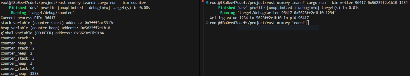 example write heap address